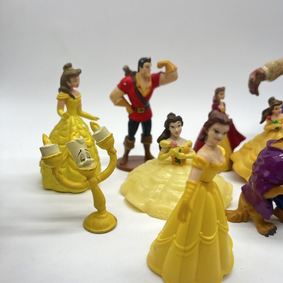 Disney Beauty & The Beast Figure Toy Lot 15 Beast Chip Gaston Belle Read Details - Picture 4 of 11